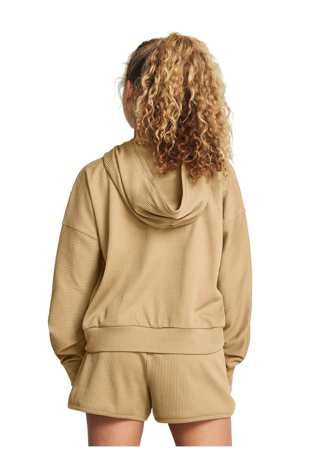 Polerón Oversize Journey Rib mujer Café-4