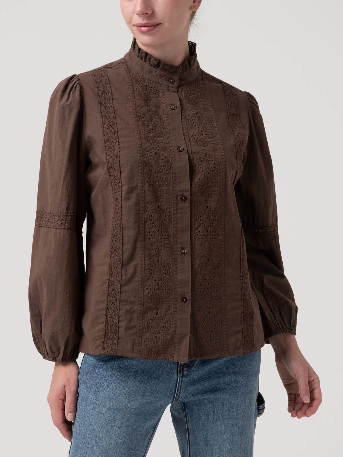 Blusa Algodón Orgánico Mujer Camelia Café-4