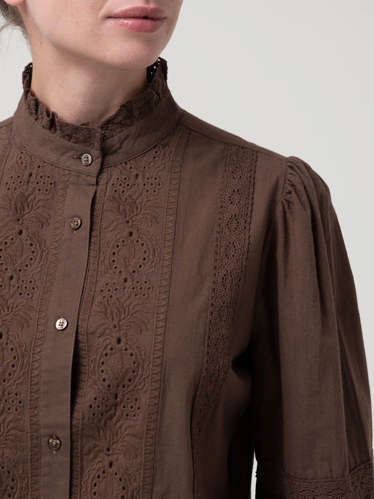 Blusa Algodón Orgánico Mujer Camelia Café-7