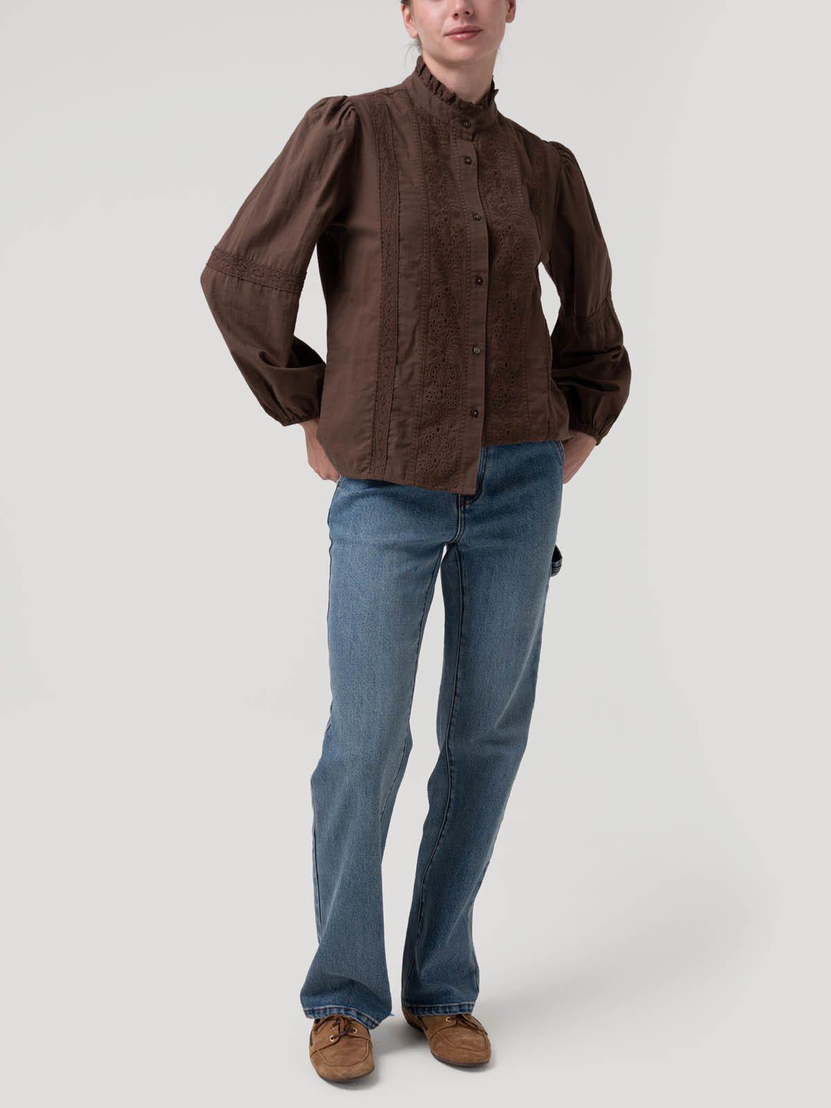 Blusa Algodón Orgánico Mujer Camelia Café-8