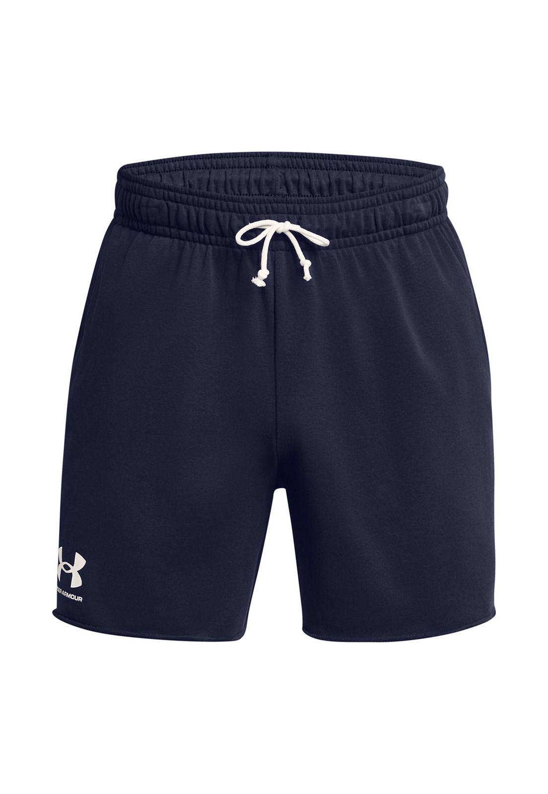 Shorts UA Rival Terry Hombre Azul Marino-0