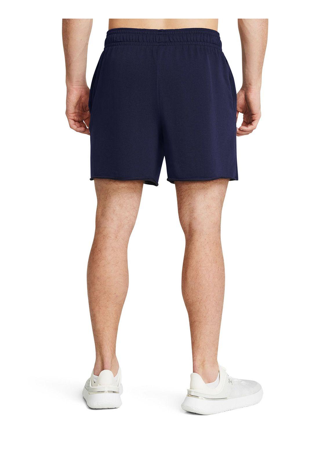 Shorts UA Rival Terry Hombre Azul Marino-4