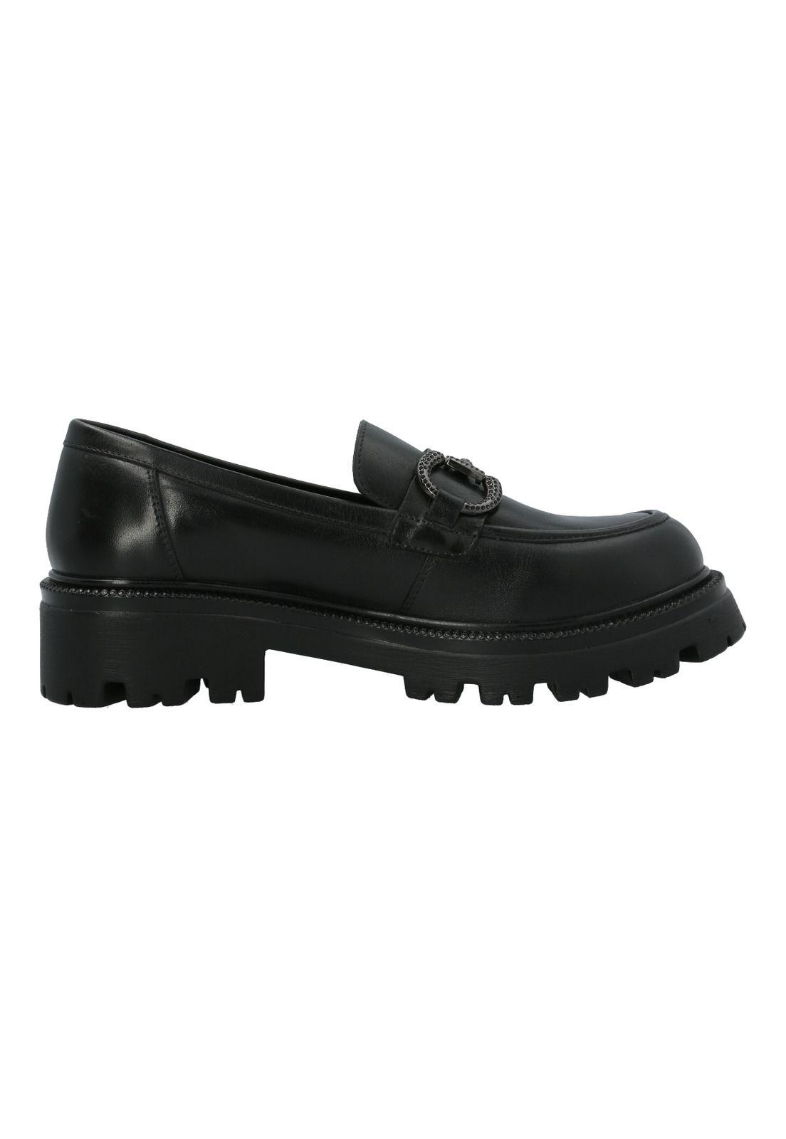 Mocasín Escolar Cuero Negra Niña Wilma-0