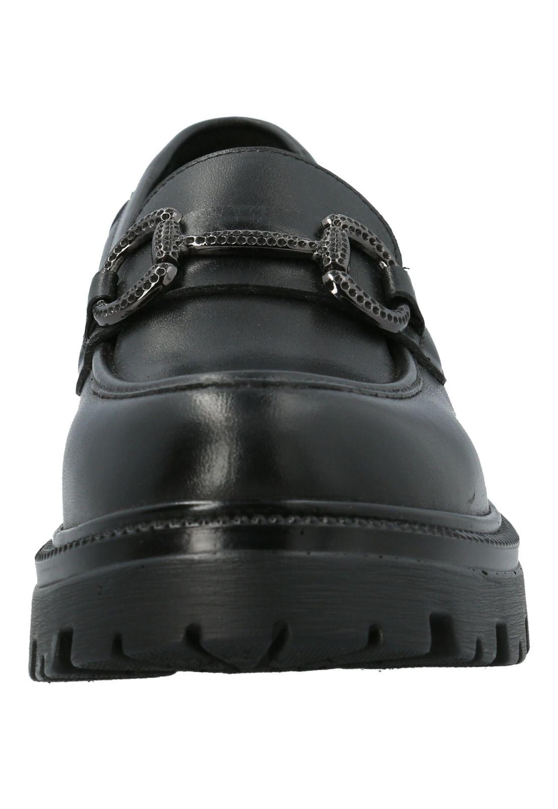 Mocasín Escolar Cuero Negra Niña Wilma-4