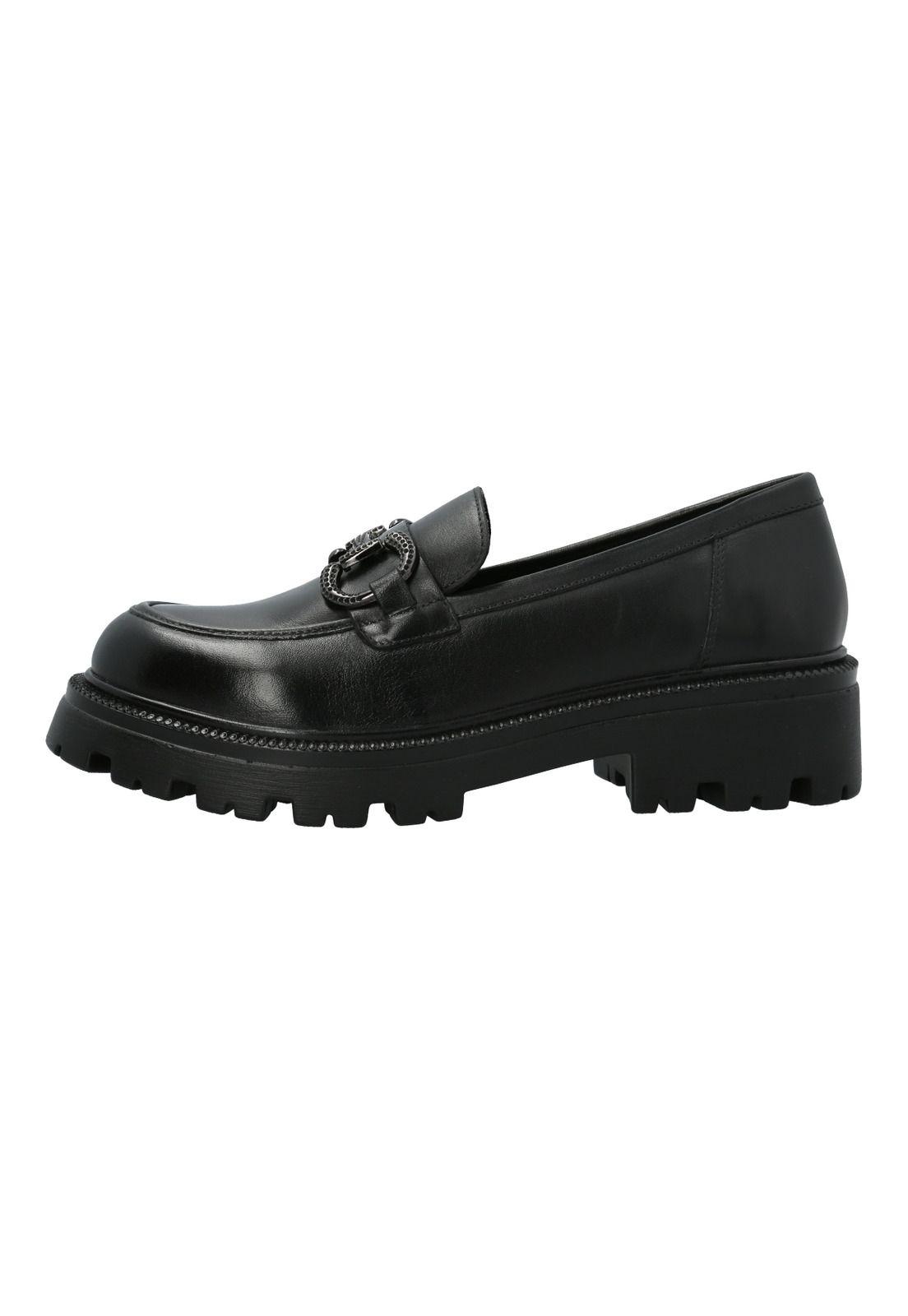 Mocasín Escolar Cuero Negra Niña Wilma-6