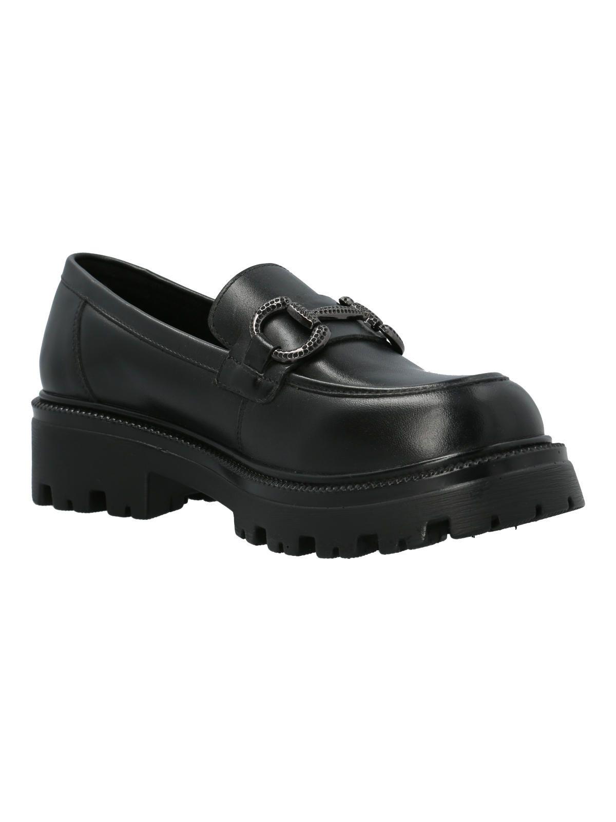 Mocasín Escolar Cuero Negra Niña Wilma-3