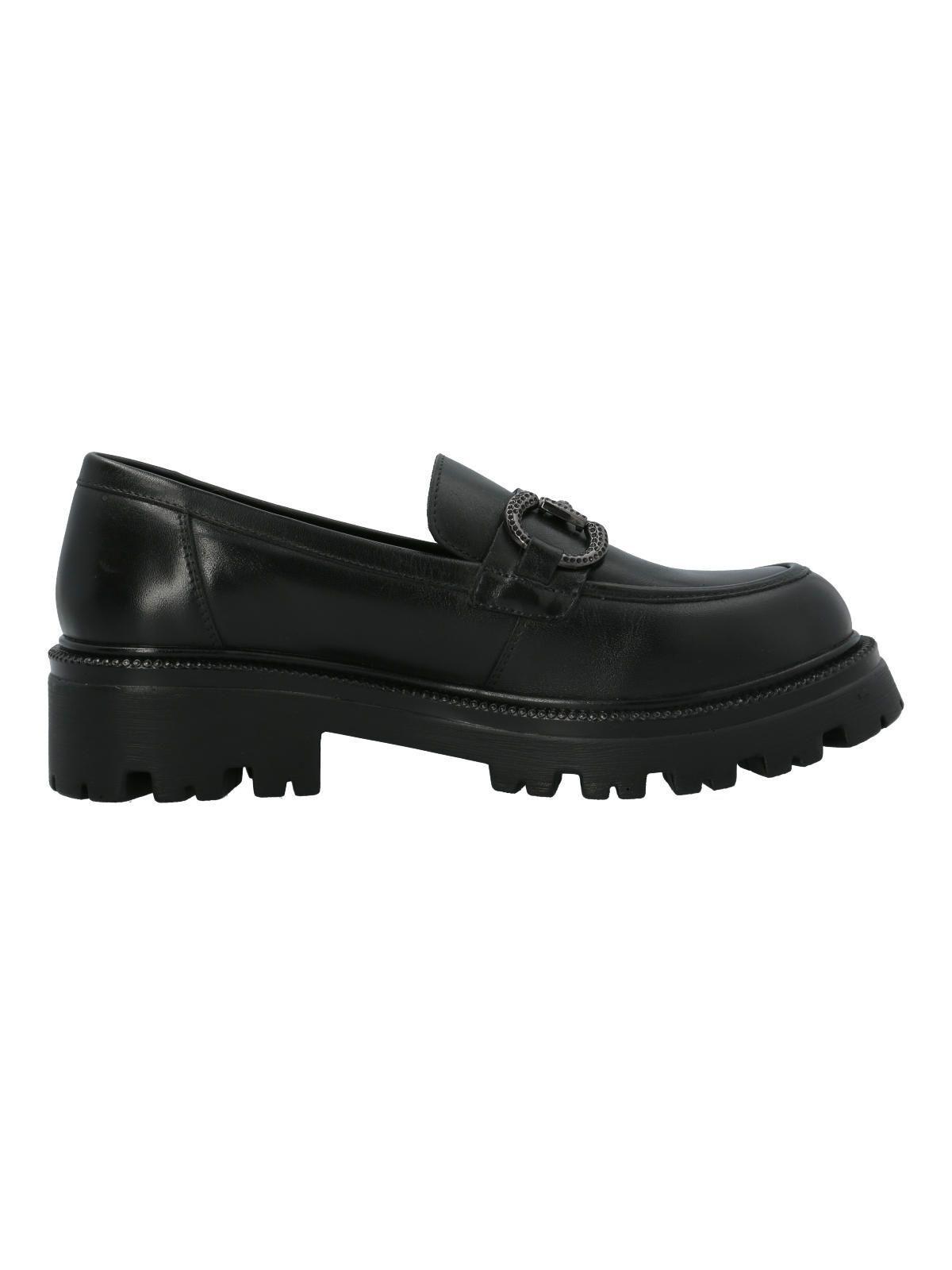 Mocasín Escolar Cuero Negra Niña Wilma-0