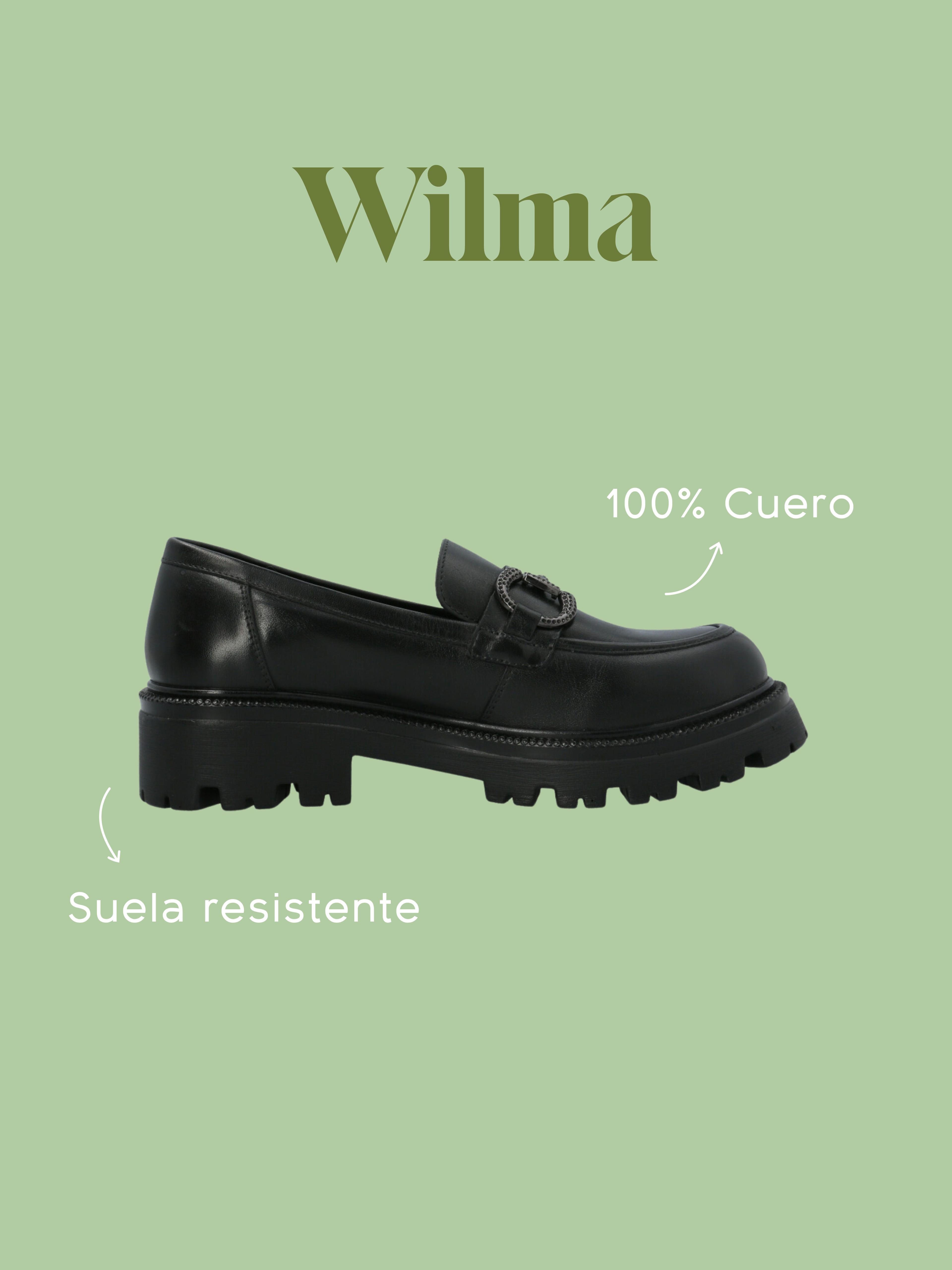 Mocasín Escolar Cuero Negra Niña Wilma-1