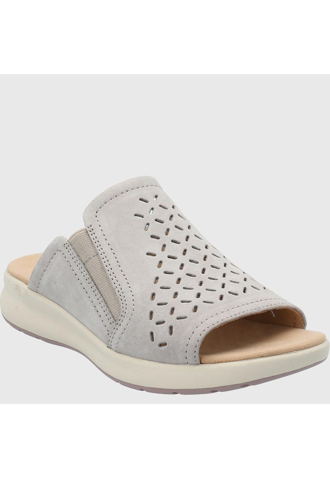 Sandalia Cuero Mujer Spinal Slide Gris-0