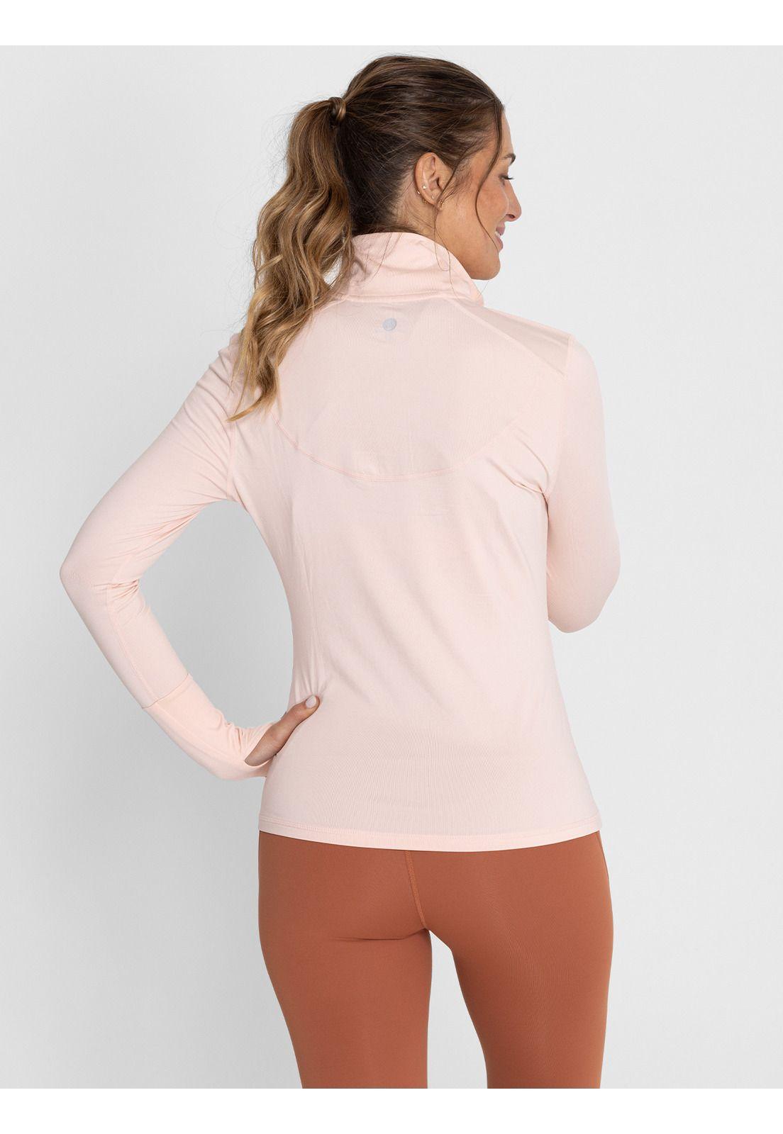 Polera Manga Larga Ls Half Zip Rosa Mujer-3