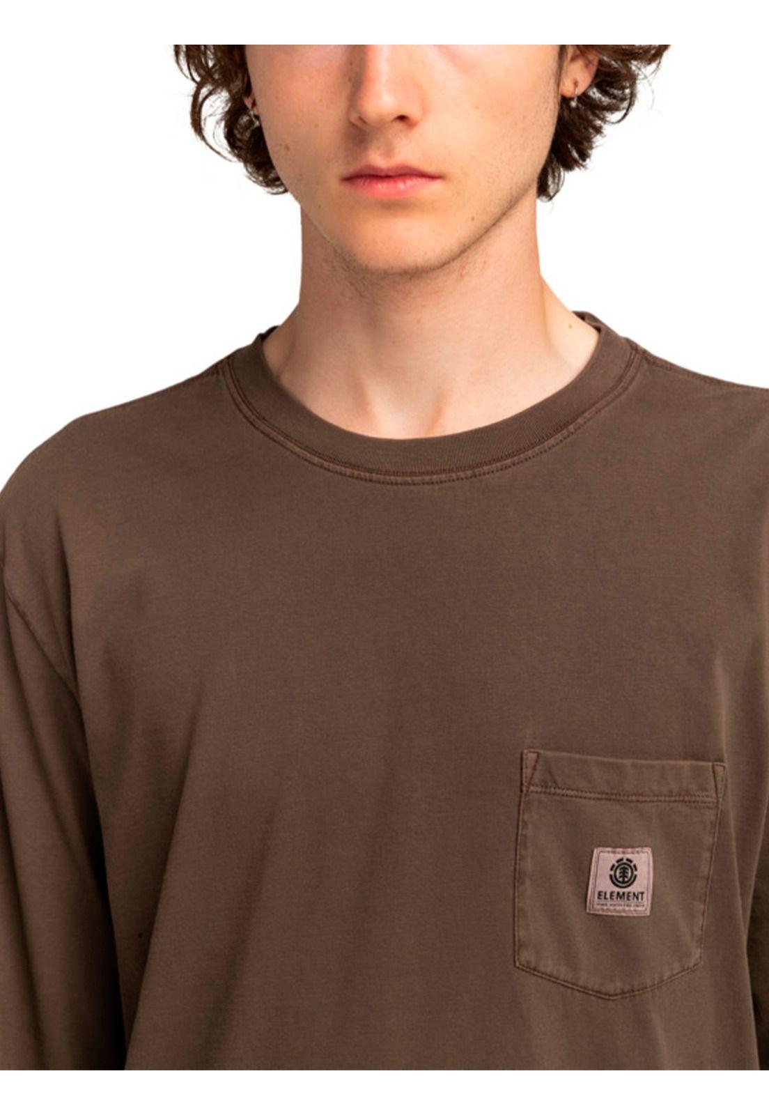 Polera Manga Larga Hombre Basic Pocket Café-4