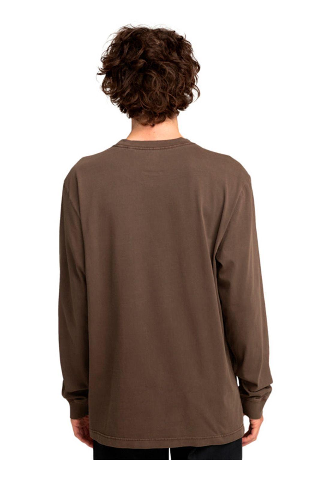 Polera Manga Larga Hombre Basic Pocket Café-6
