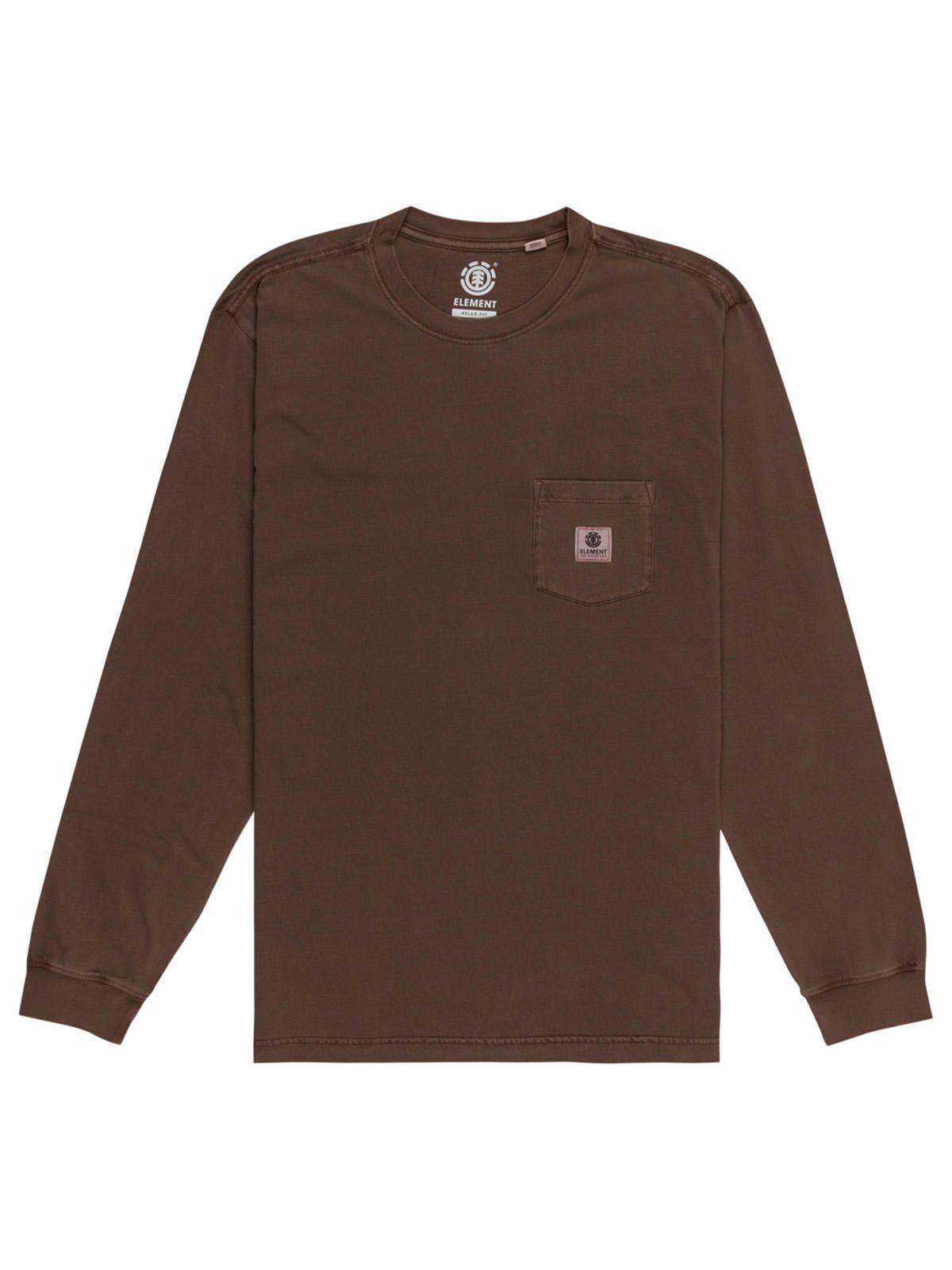 Polera Manga Larga Hombre Basic Pocket Café-0