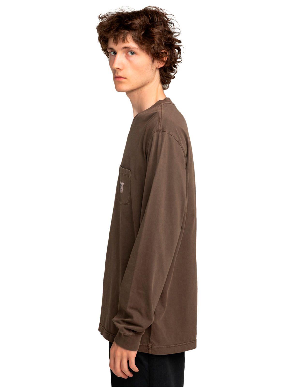 Polera Manga Larga Hombre Basic Pocket Café-3