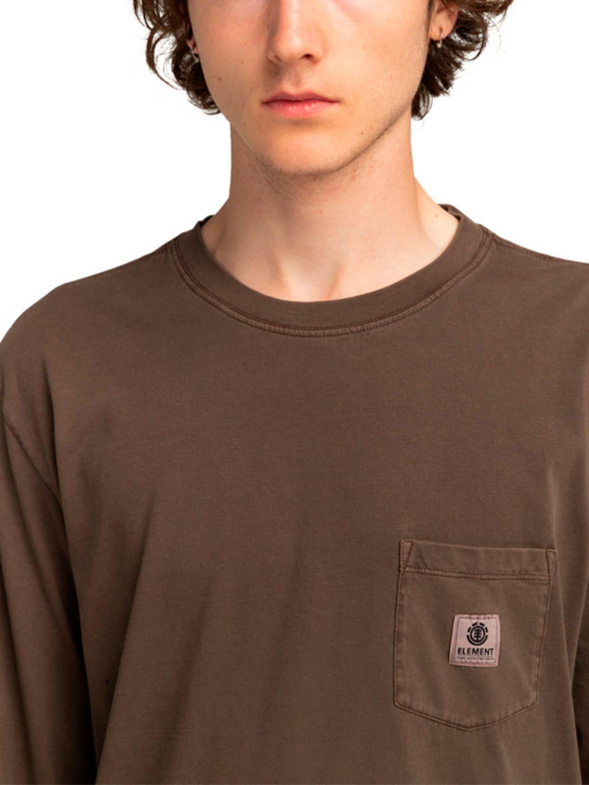 Polera Manga Larga Hombre Basic Pocket Café-4