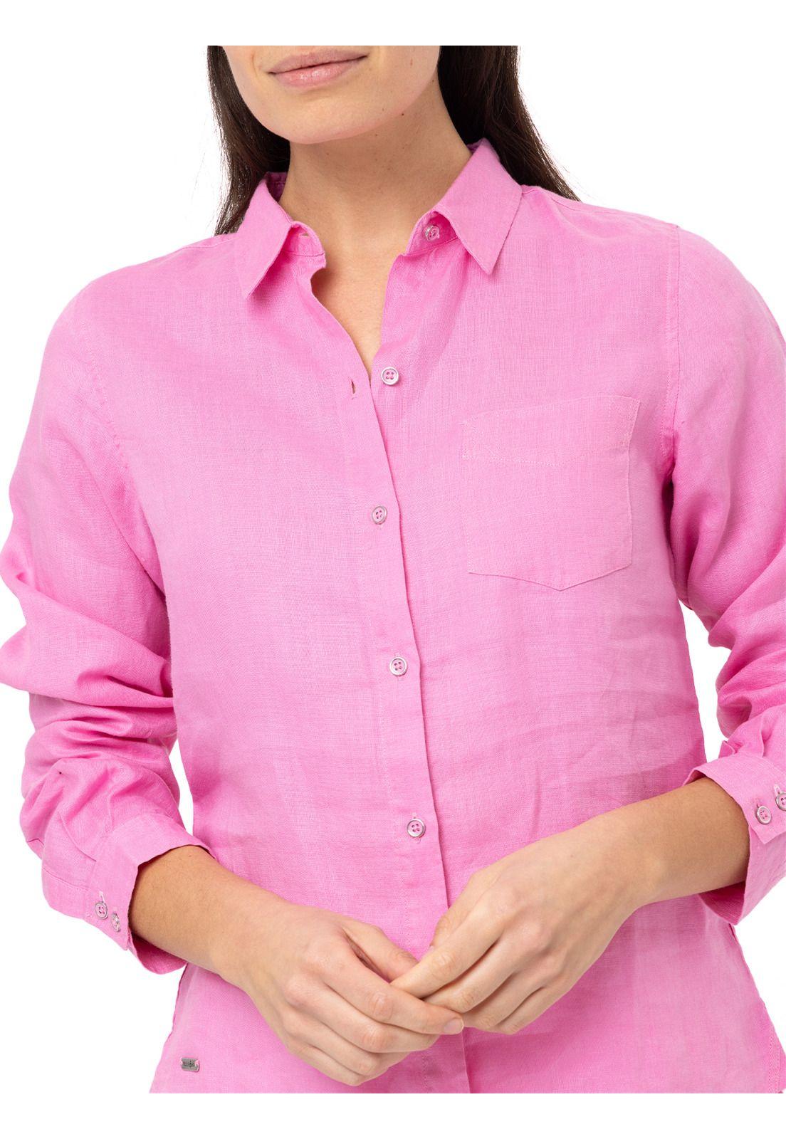 Blusa Lino Orgánico Lirio Rosado Mujer-8