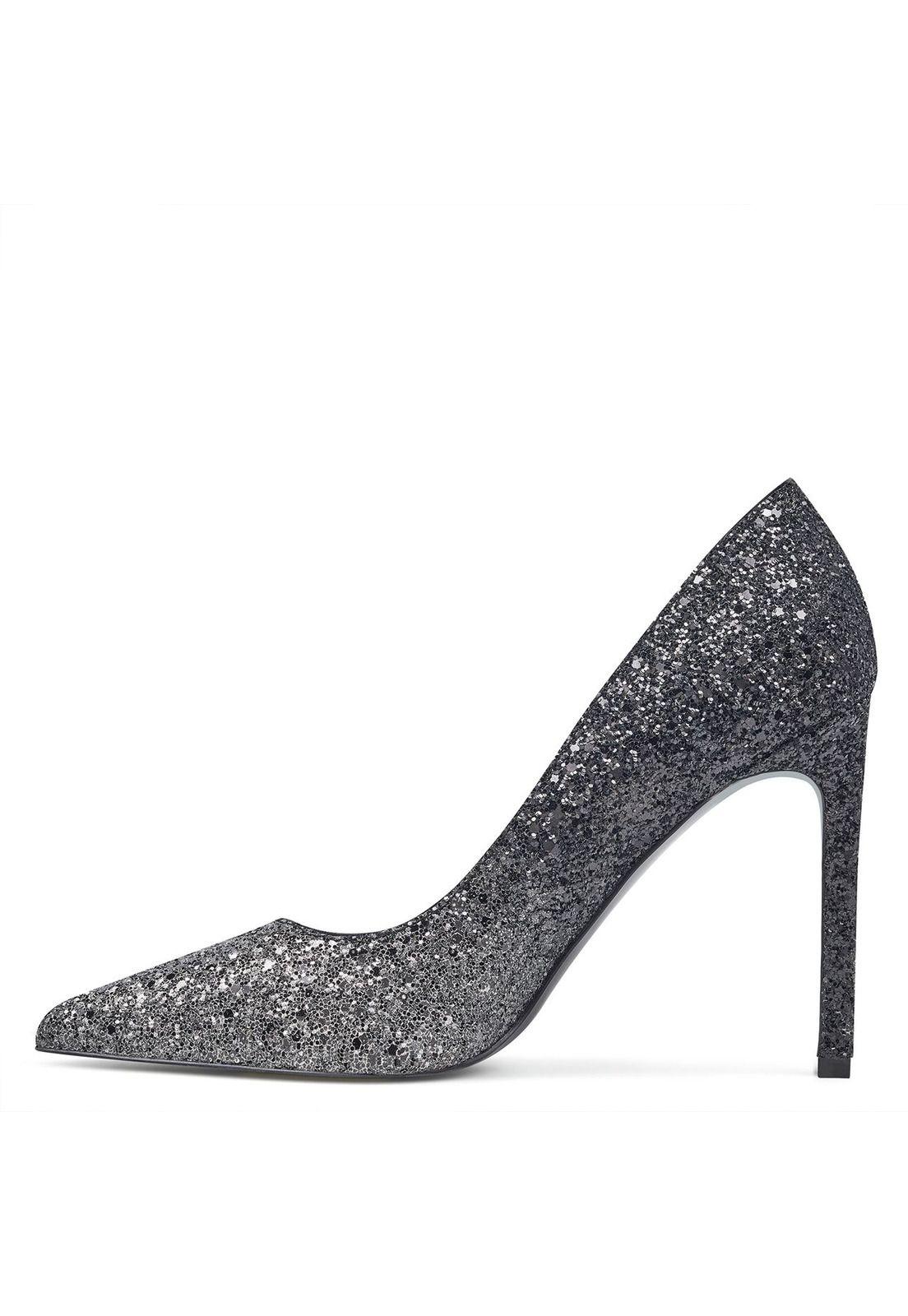 Zapato  Tatiana Plateado Glitter Mujer-3