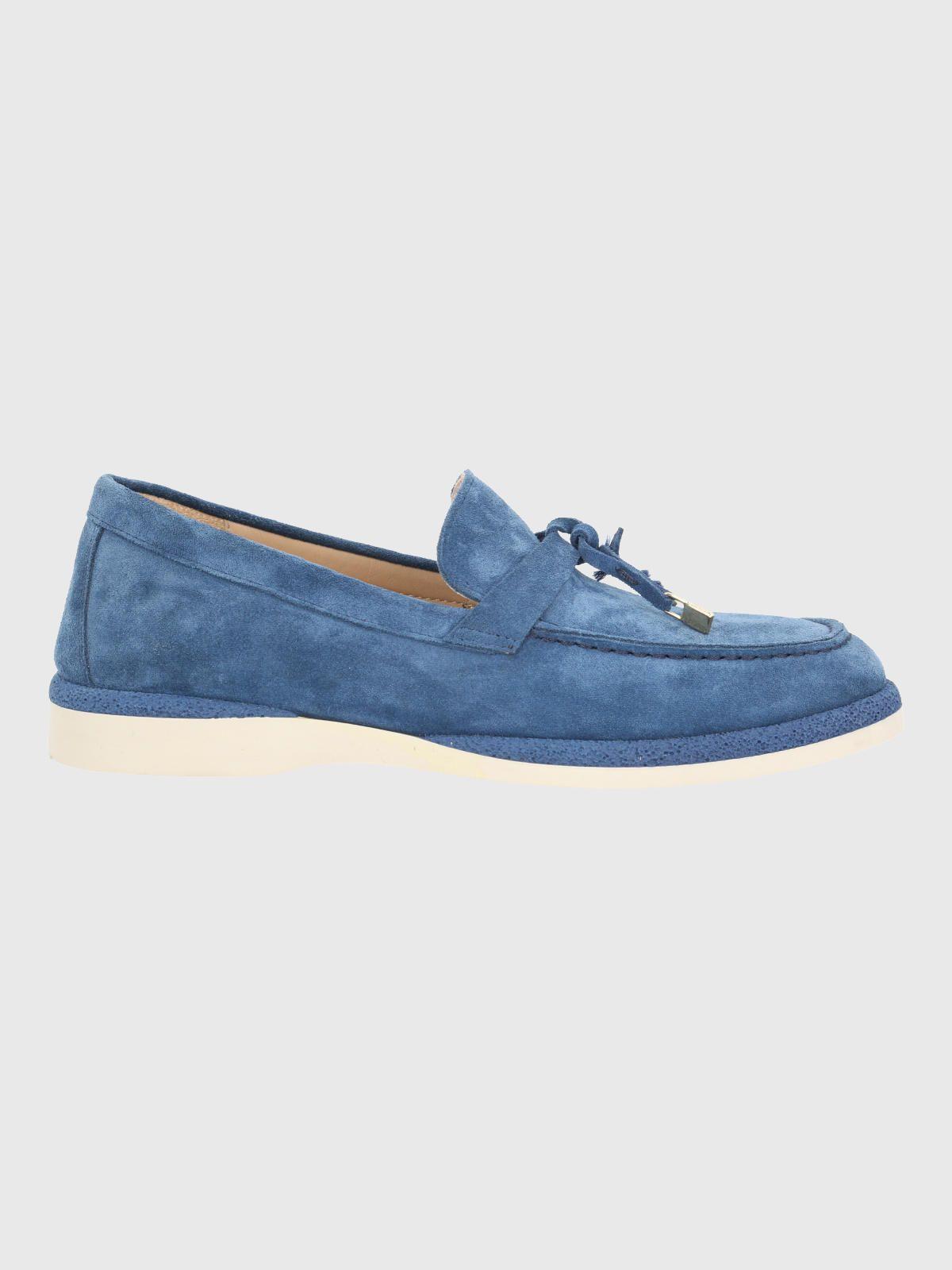Mocasin Cuero Mujer Margott Azul-1