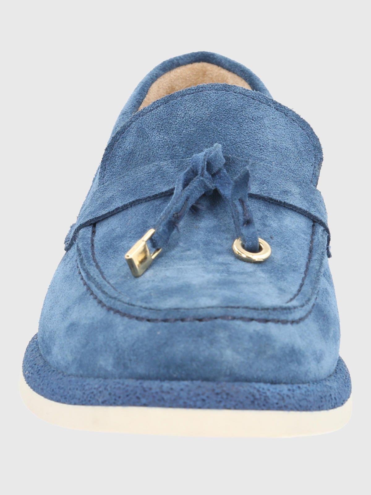Mocasin Cuero Mujer Margott Azul-3