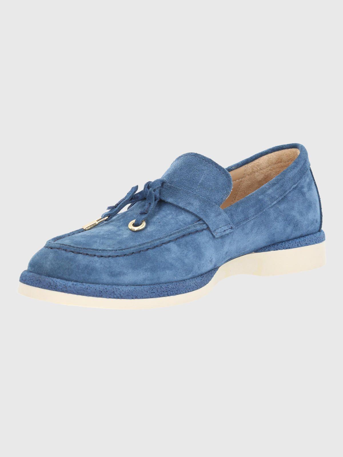 Mocasin Cuero Mujer Margott Azul-4