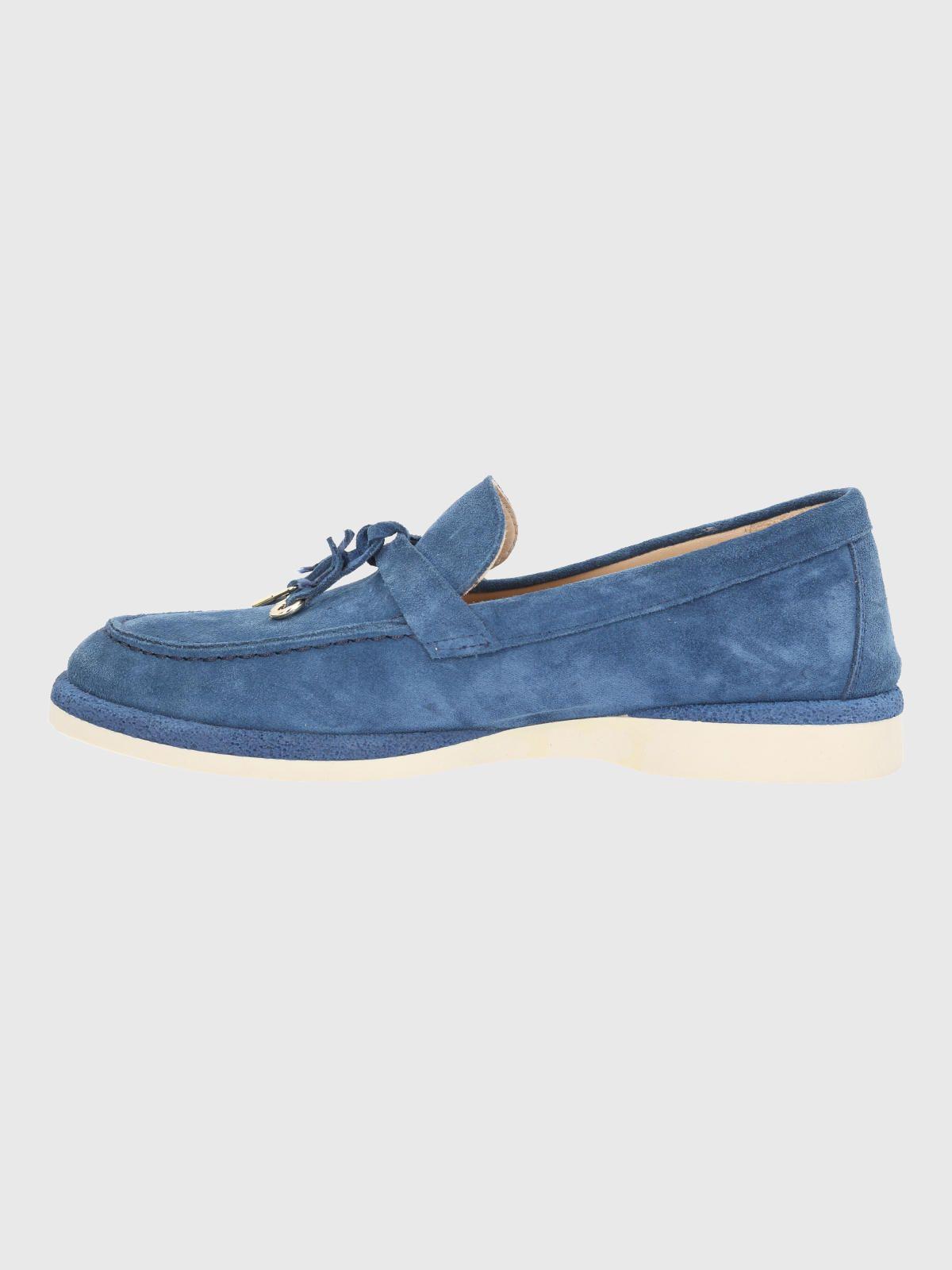 Mocasin Cuero Mujer Margott Azul-5