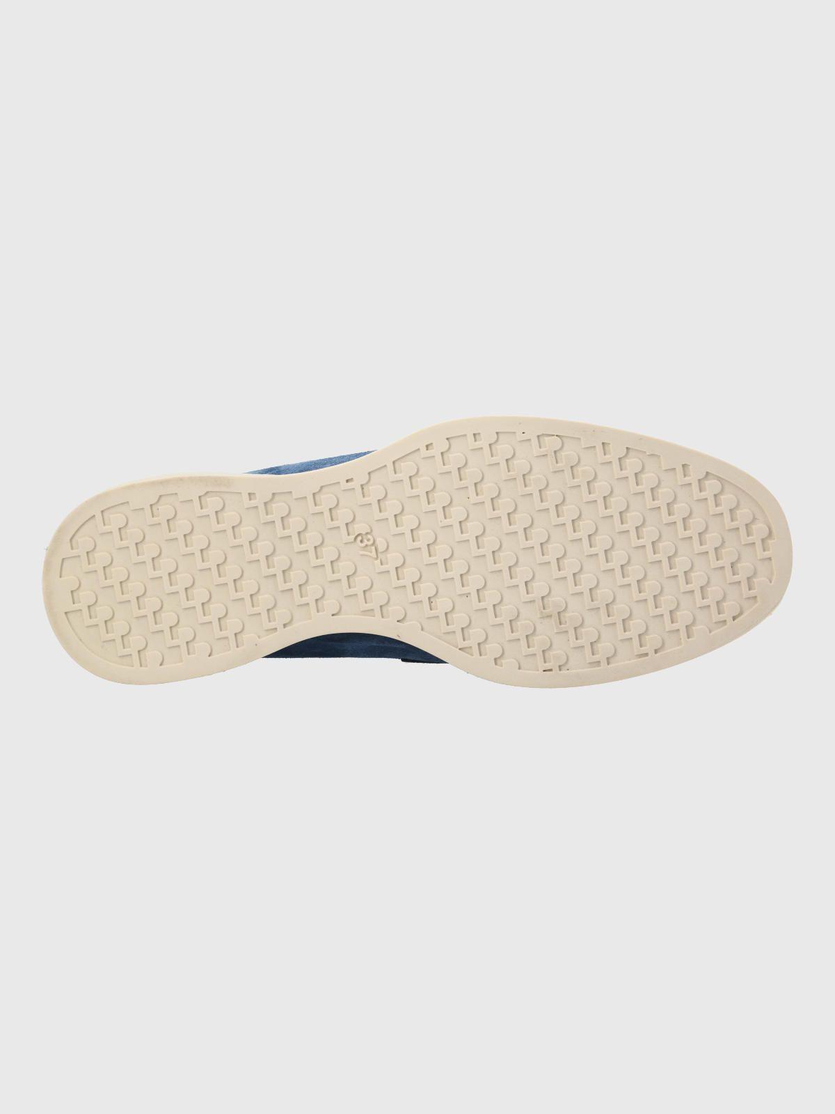 Mocasin Cuero Mujer Margott Azul-7