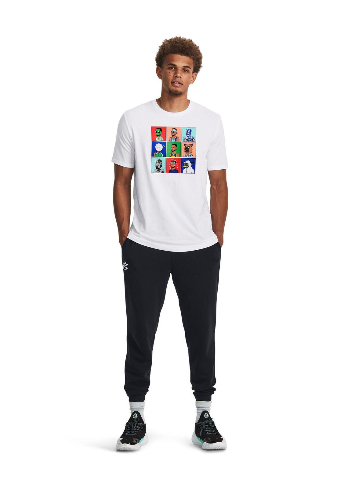 Polera manga corta Curry NFT hombre Blanco-5