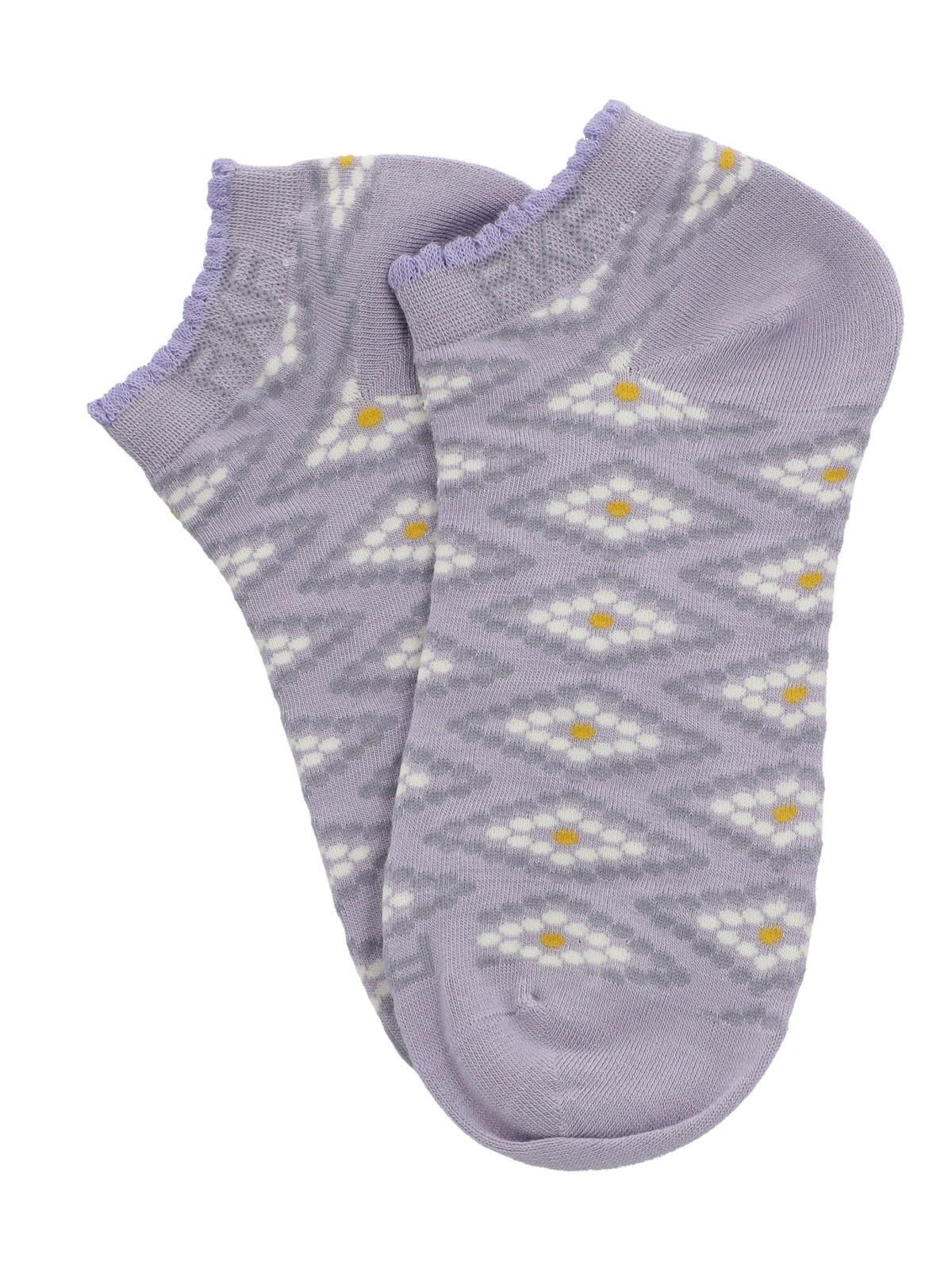 Calcetín Bambú Mujer Ped St Rombo Morado-2