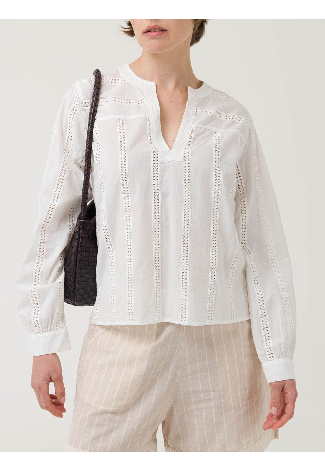 Blusa Algodón Orgánico Mujer Lunko Blanco -4