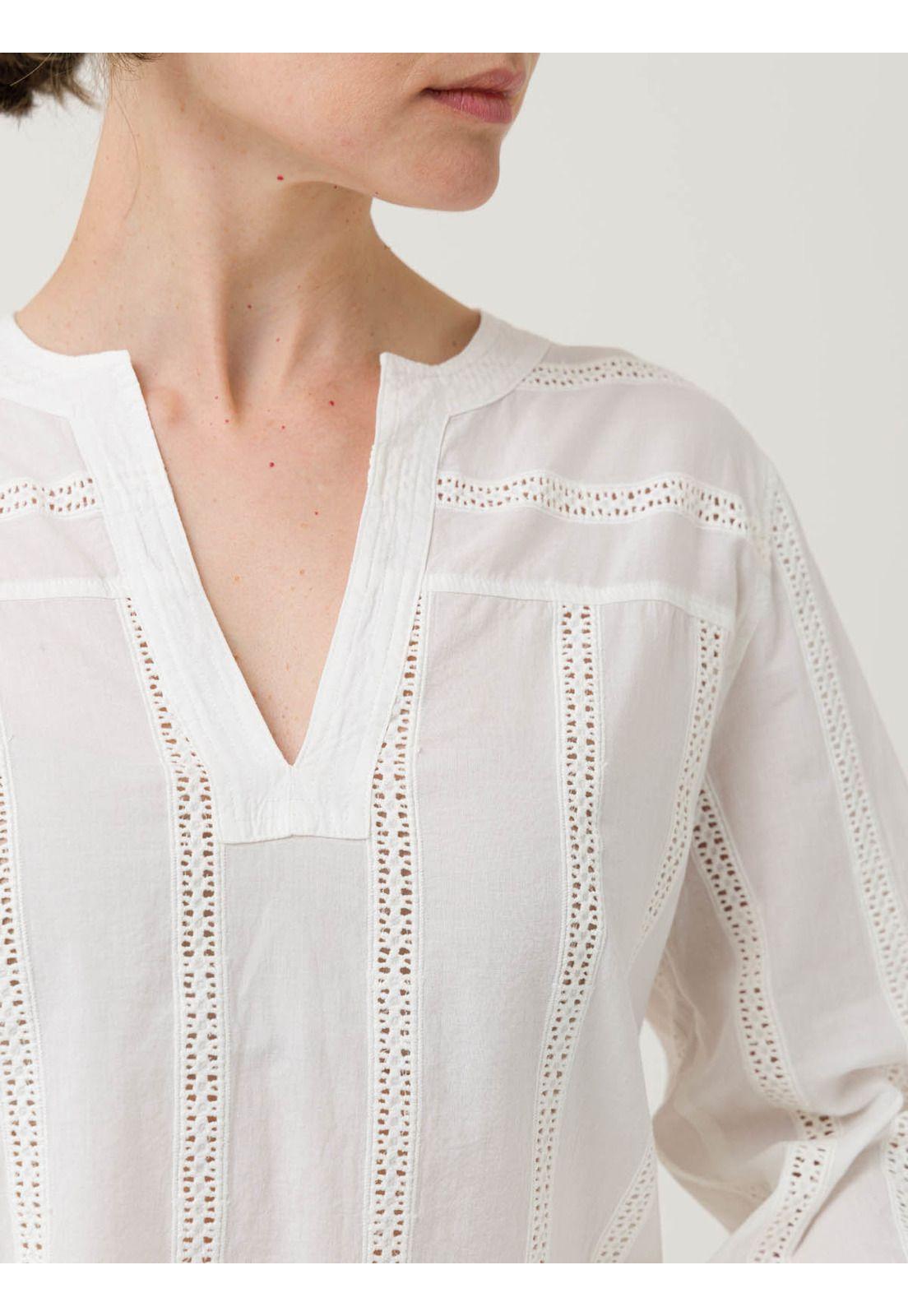 Blusa Algodón Orgánico Mujer Lunko Blanco -6