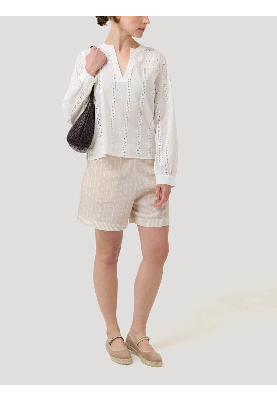 Blusa Algodón Orgánico Mujer Lunko Blanco -7
