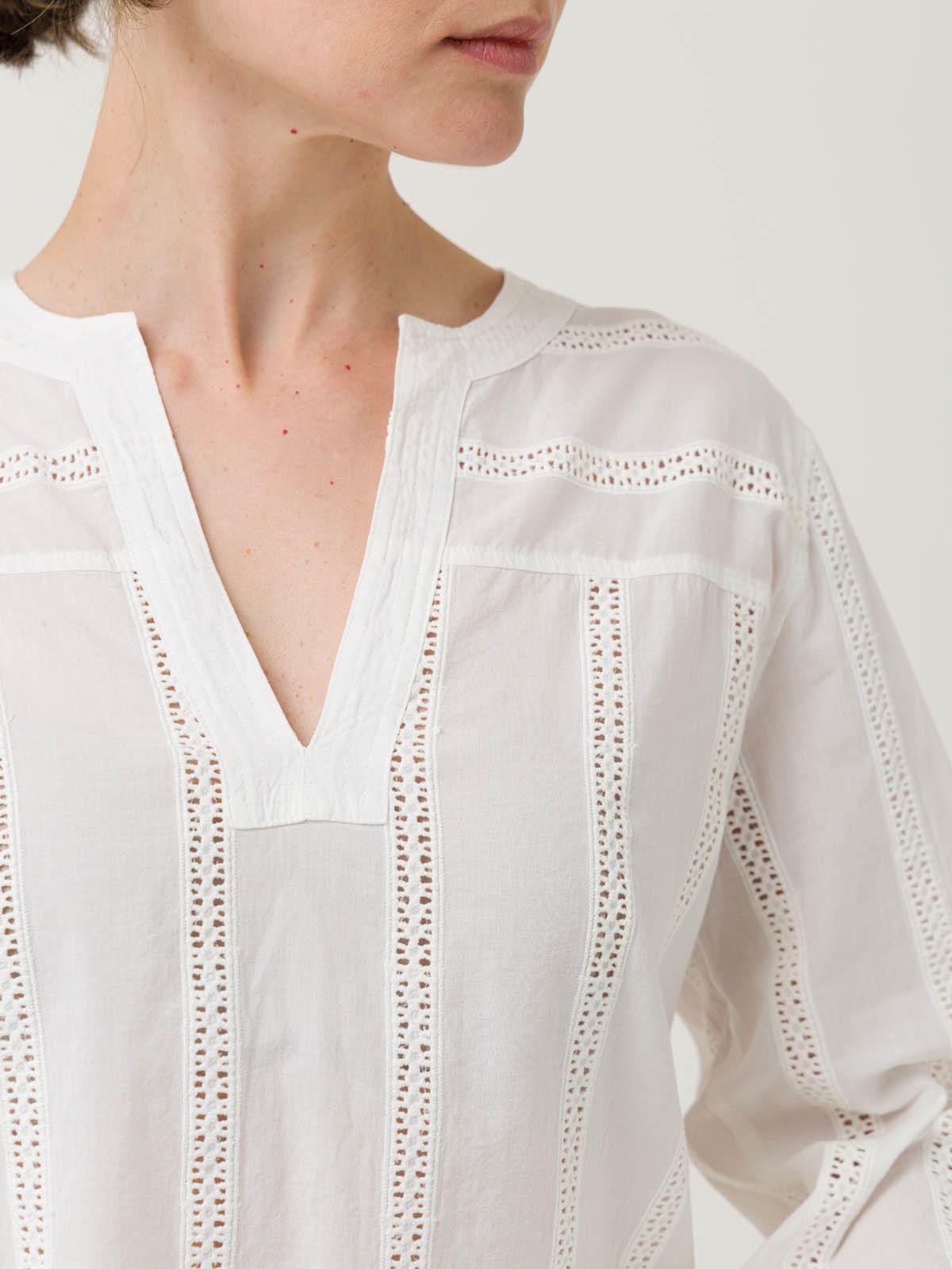 Blusa Algodón Orgánico Mujer Lunko Blanco -6