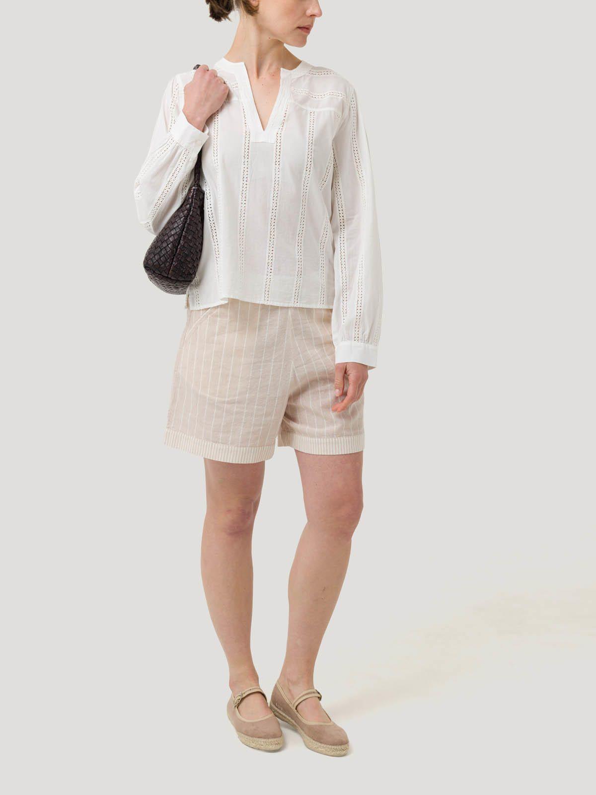 Blusa Algodón Orgánico Mujer Lunko Blanco -7