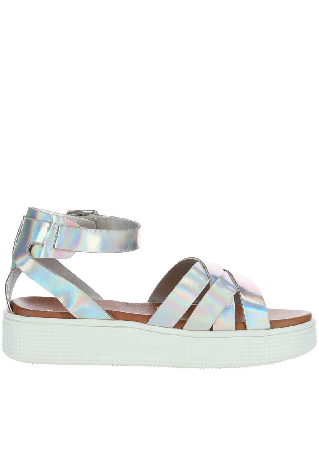 Sandalia Niña Celine Plateado-0