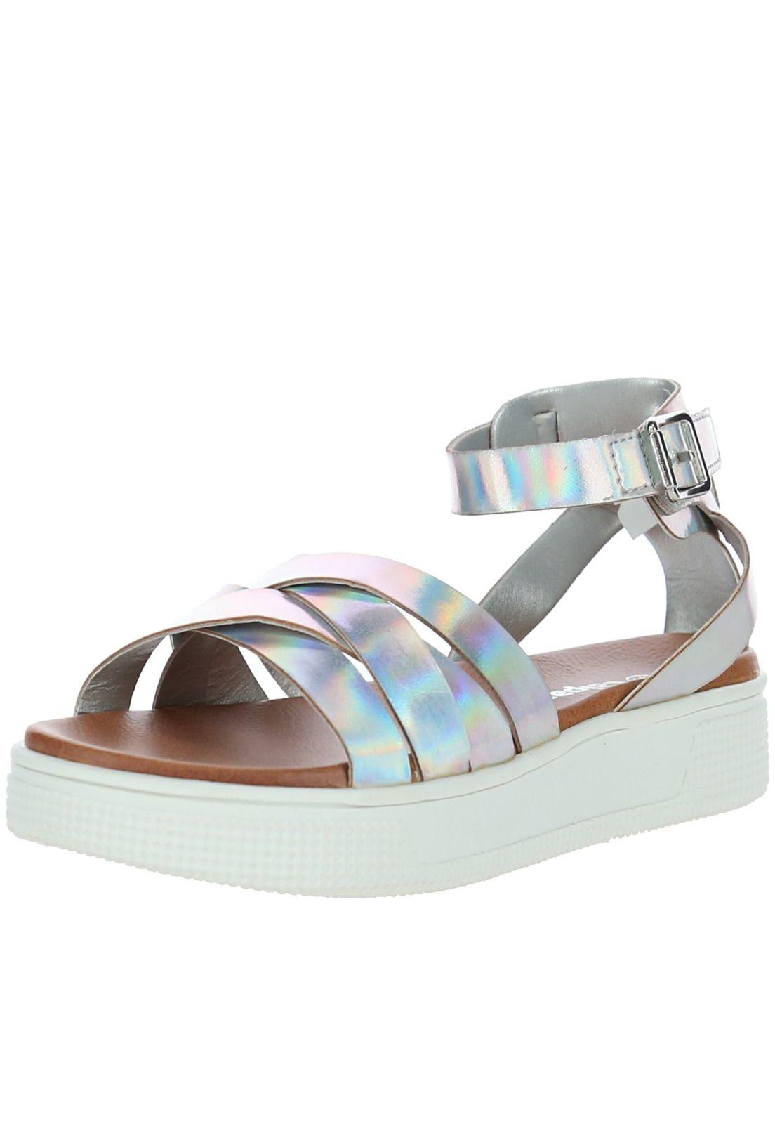 Sandalia Niña Celine Plateado-3