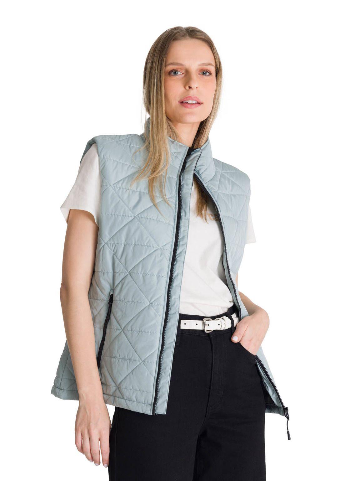 Chaqueta Sin Mangas Mujer Triangulo Acolchado Azul-0