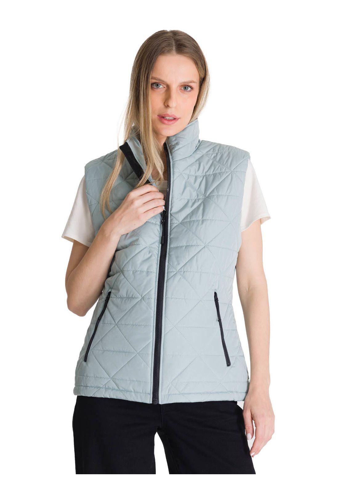 Chaqueta Sin Mangas Mujer Triangulo Acolchado Azul-1