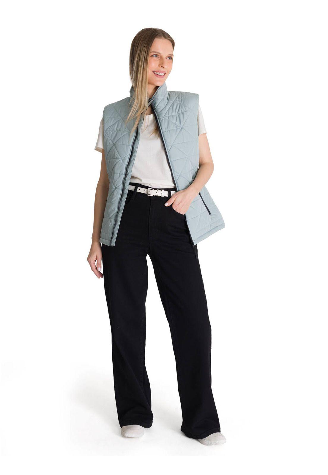 Chaqueta Sin Mangas Mujer Triangulo Acolchado Azul-5