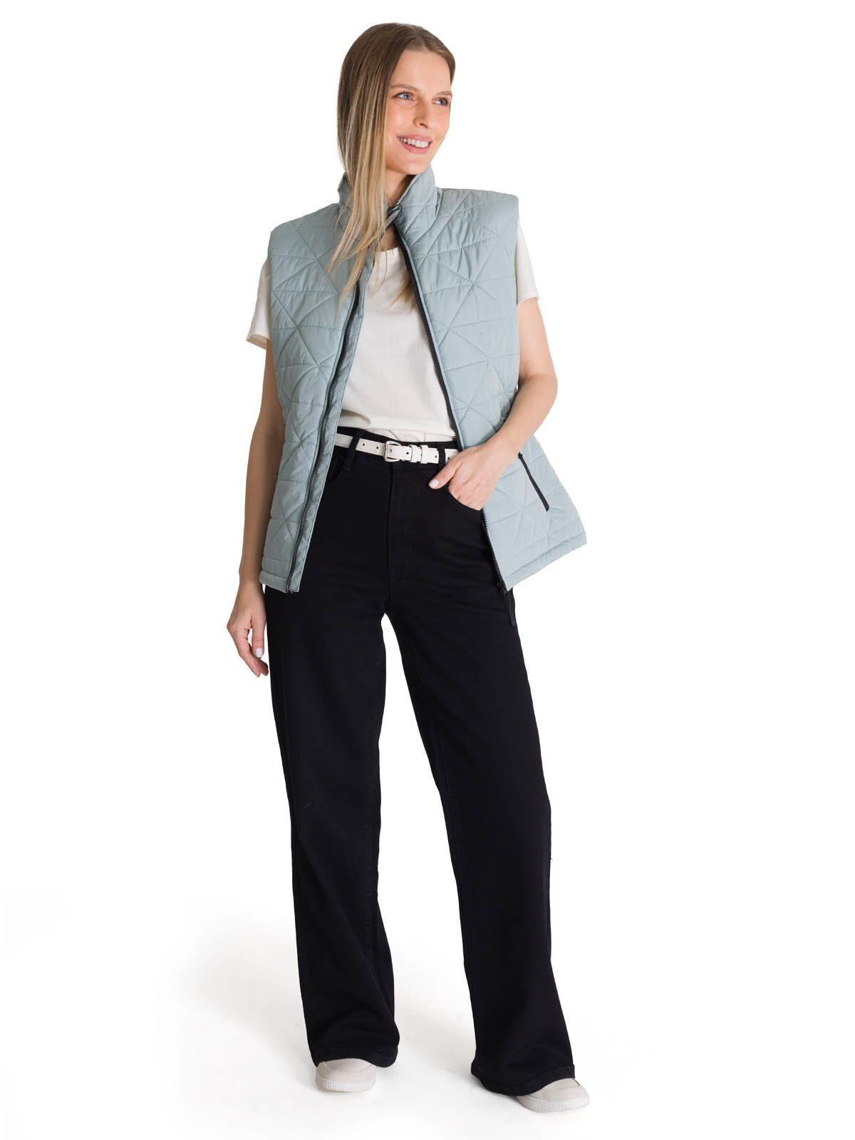 Chaqueta Sin Mangas Mujer Triangulo Acolchado Azul-5