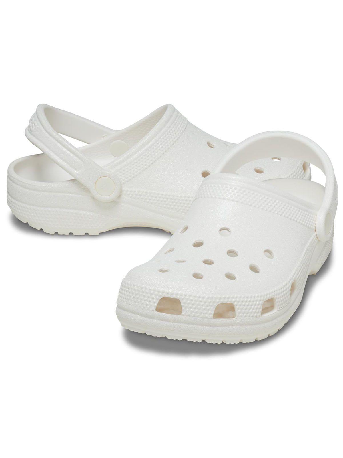 Zueco Crocs Mujer Classic Glitter Clg Blanco-3