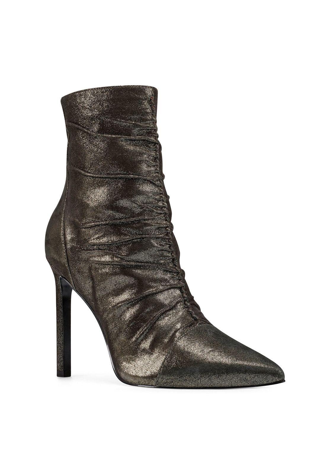 Botín Gamuza Tiaa Negro Brillante Mujer-0