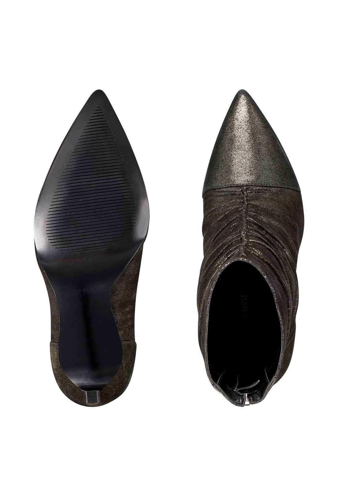 Botín Gamuza Tiaa Negro Brillante Mujer-4