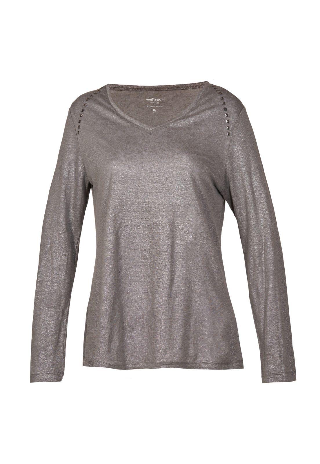 Polera Lino Orgánico Mujer Emily Gris-0