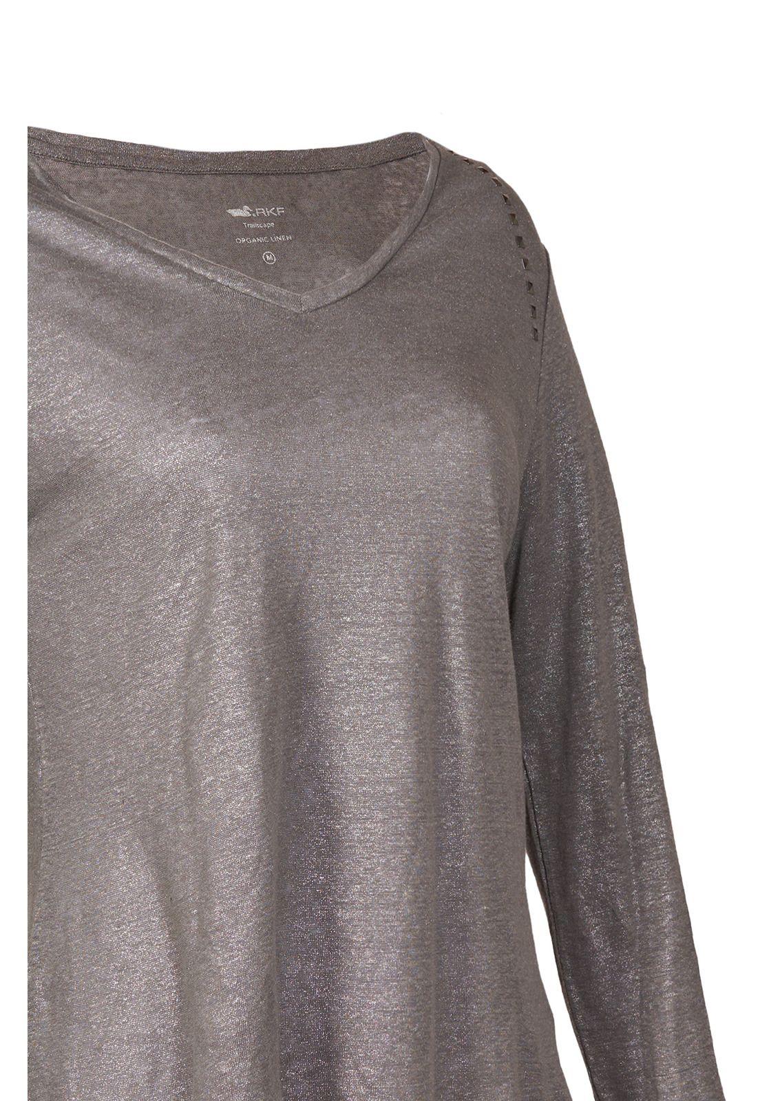 Polera Lino Orgánico Mujer Emily Gris-3
