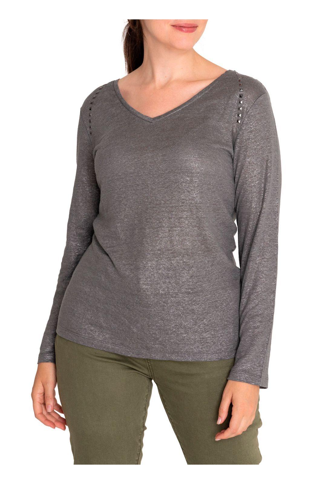 Polera Lino Orgánico Mujer Emily Gris-4