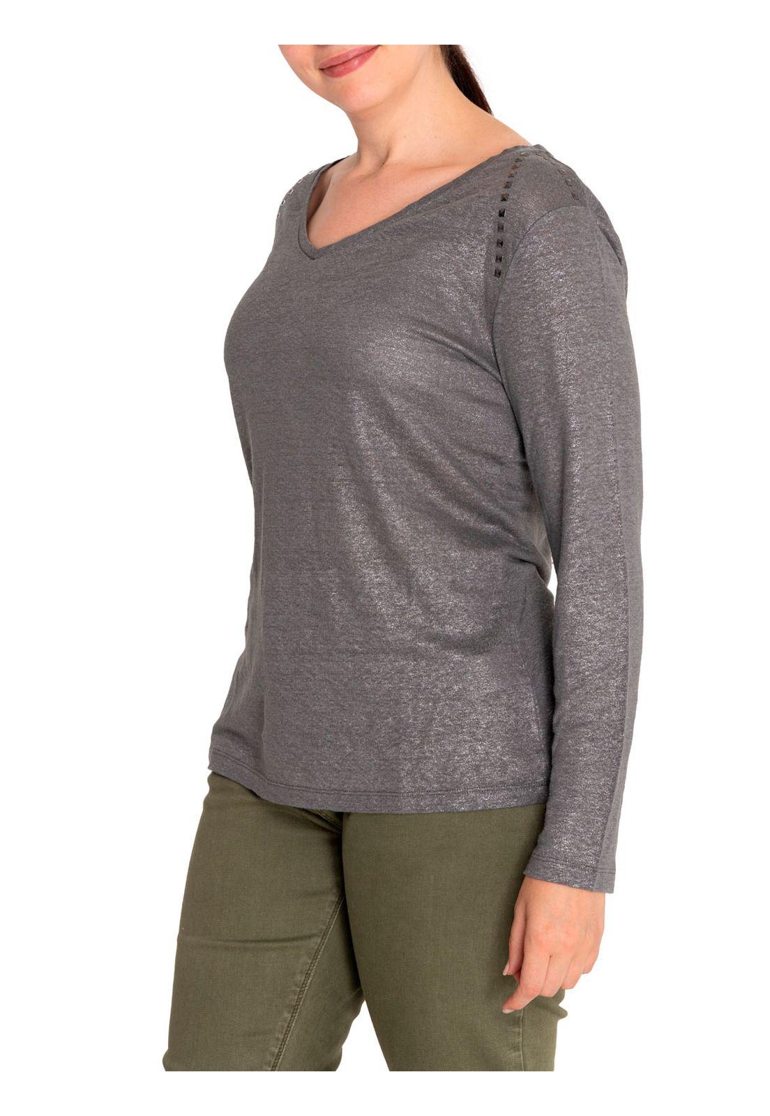 Polera Lino Orgánico Mujer Emily Gris-5