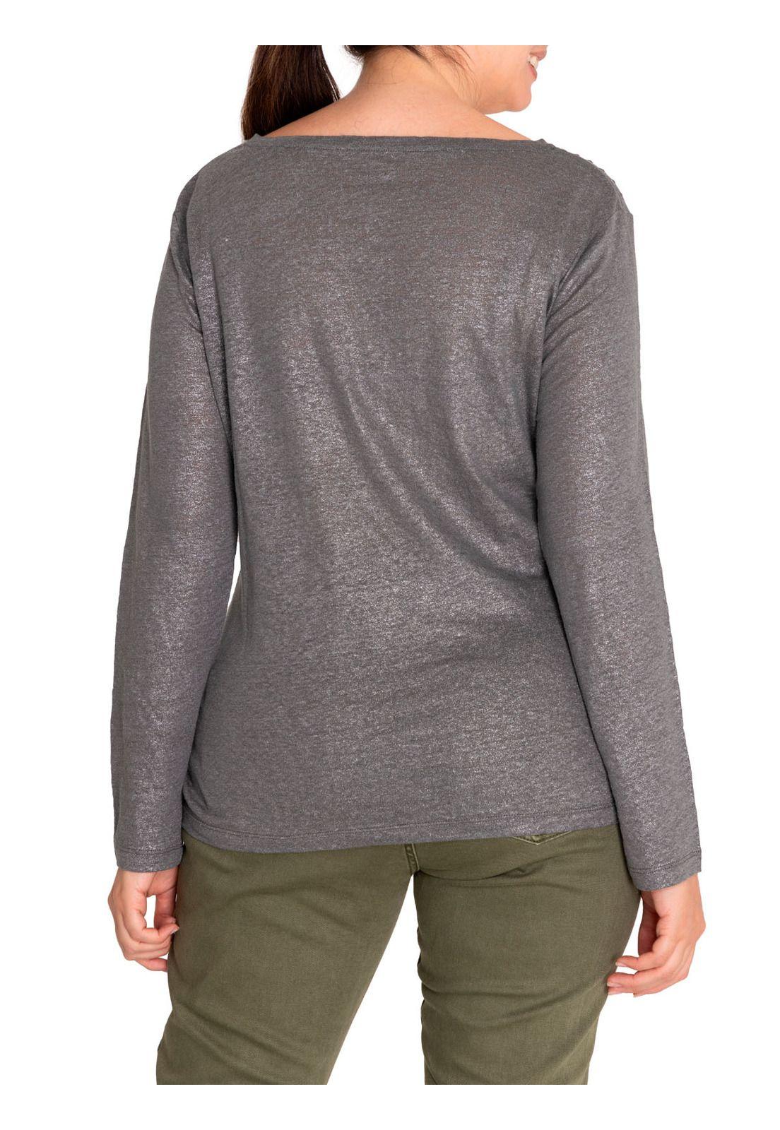 Polera Lino Orgánico Mujer Emily Gris-6