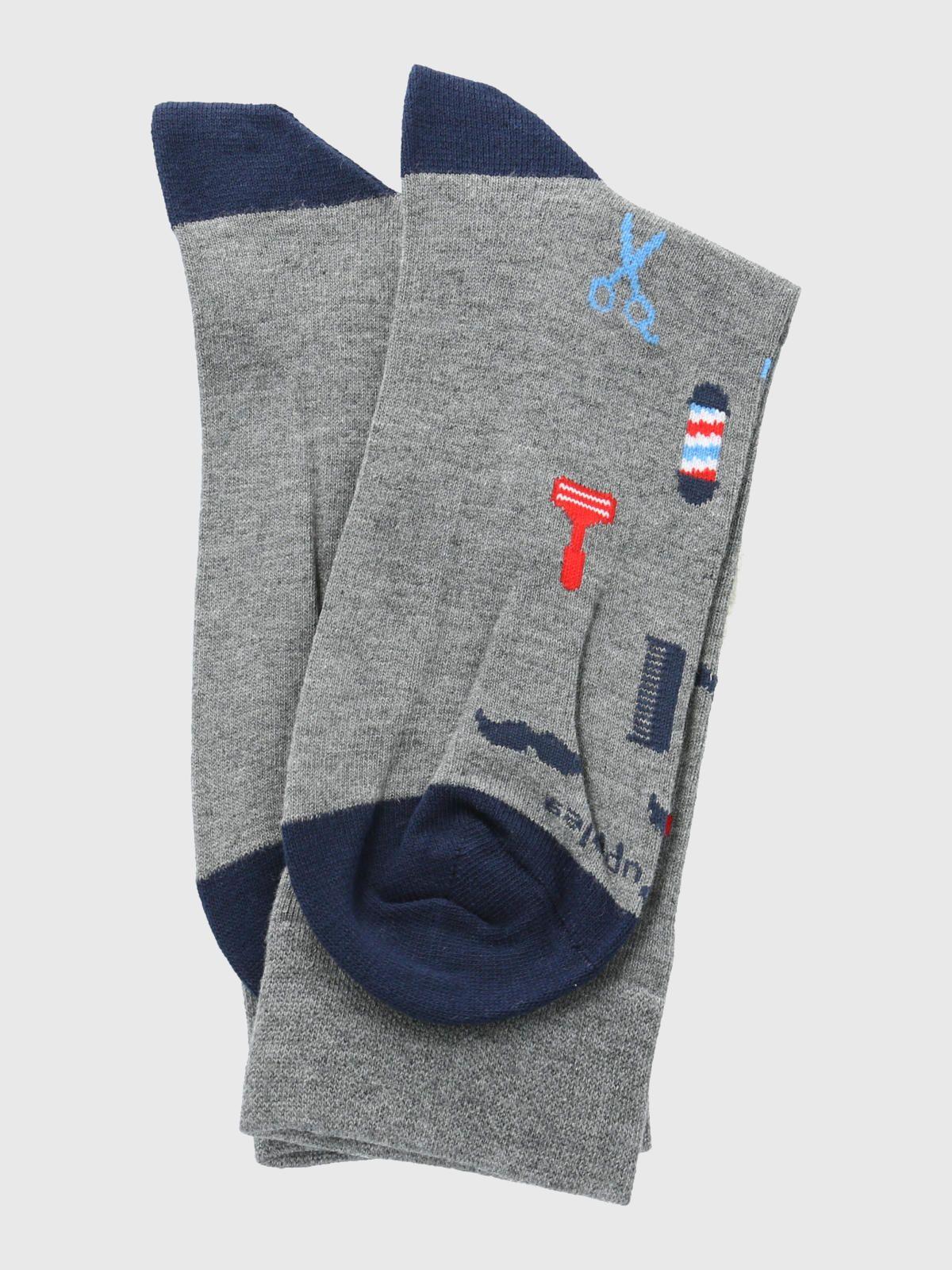 Calcetín Algodón Hombre C Cuff Barber Gris-2