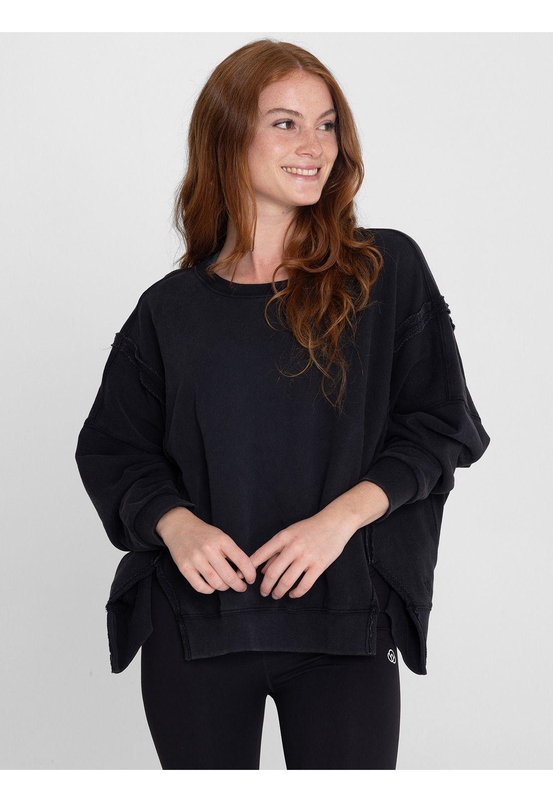 Polerón oversize Mujer Crew Negro-0