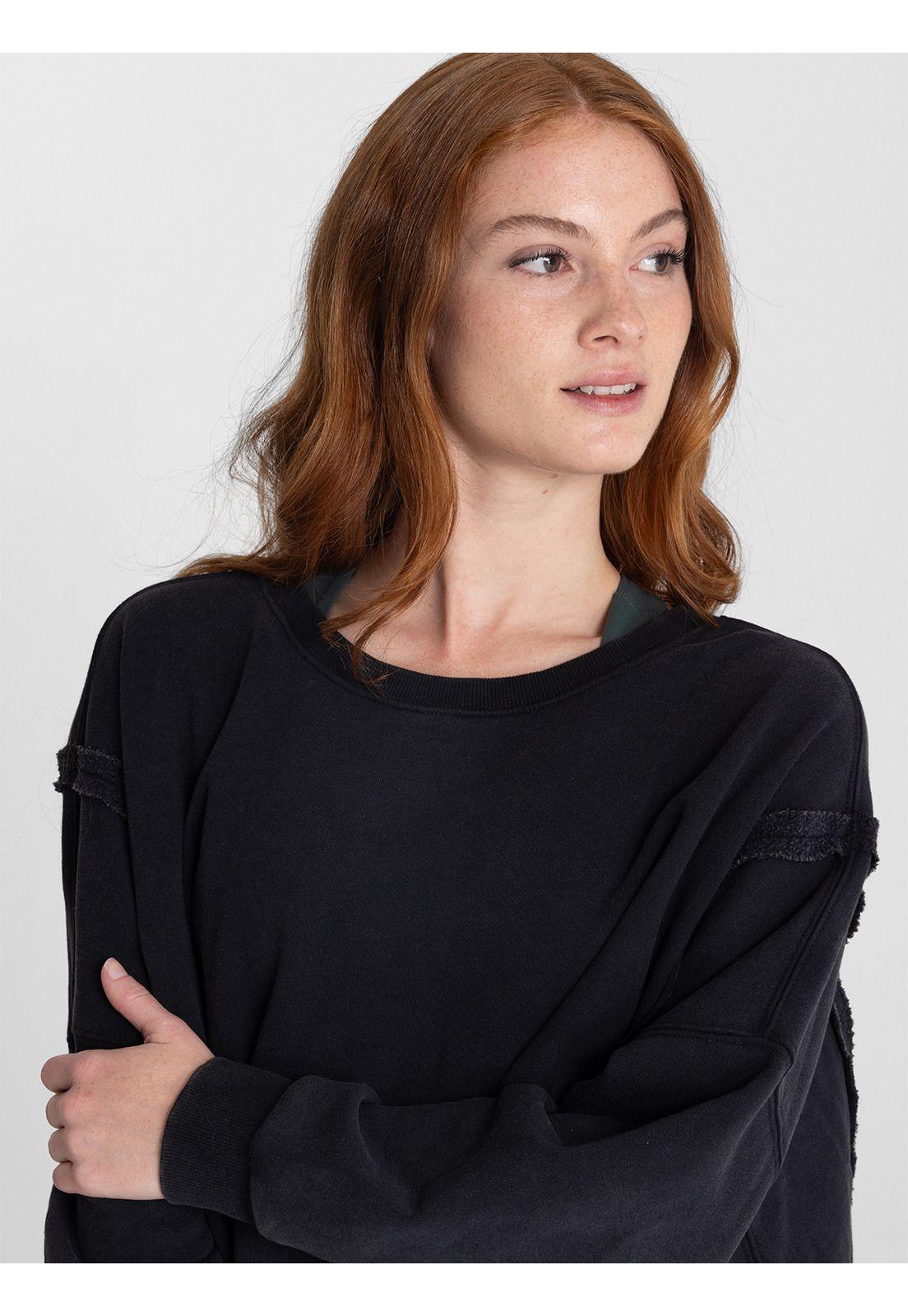 Polerón oversize Mujer Crew Negro-4